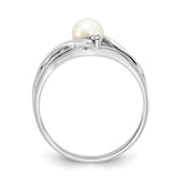 14k White Gold FW Cultured Pearl Diamond FW Cultured Pearl ring
